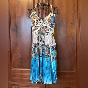 Multicolor Halter Dress